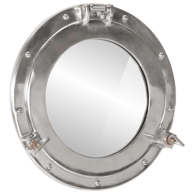 koøjespejl diam. 38 cm væghængt aluminium og glas