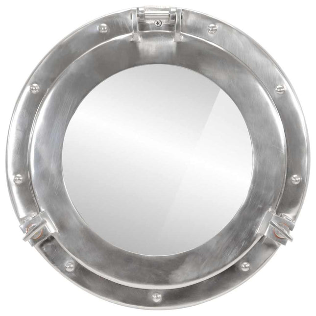koøjespejl diam. 38 cm væghængt aluminium og glas