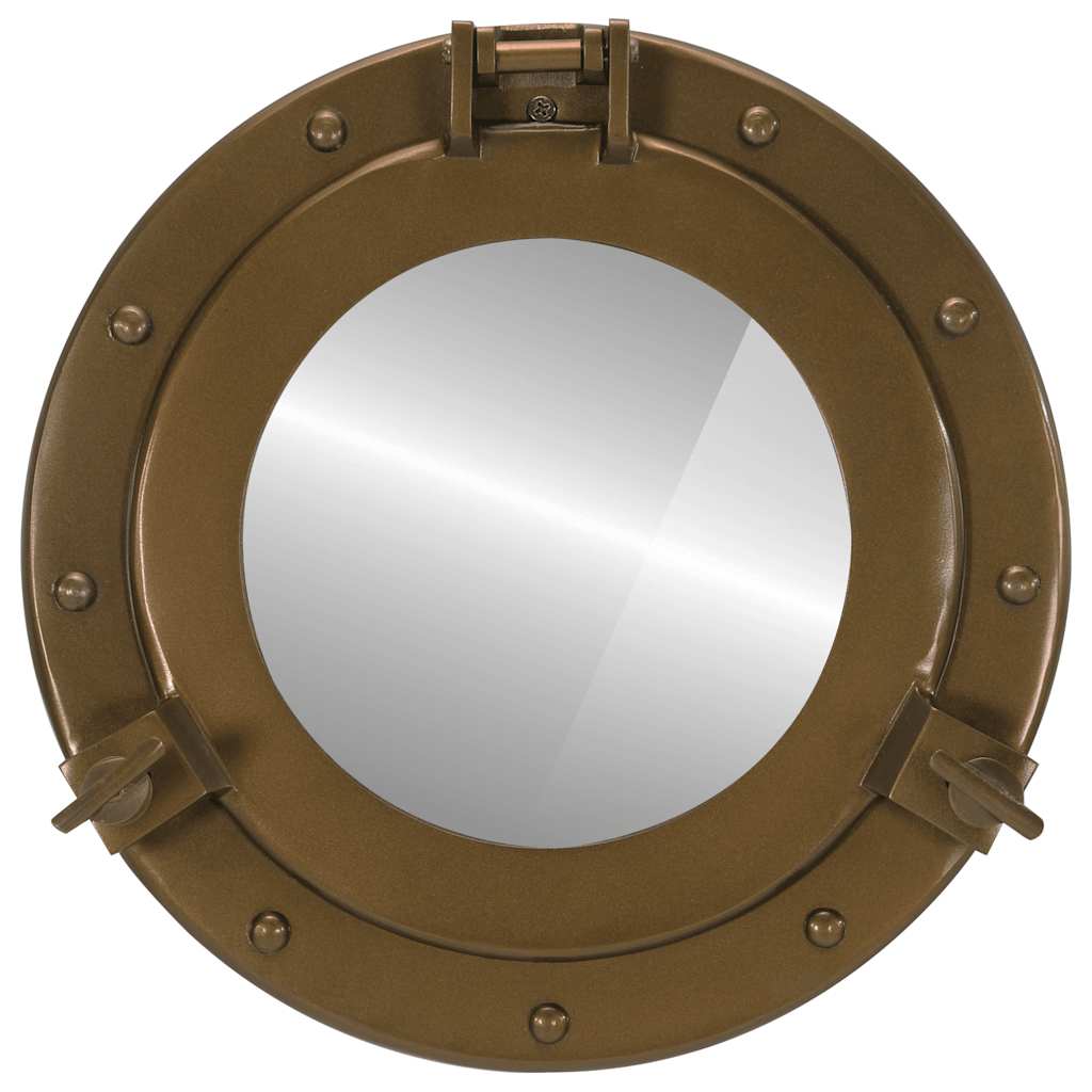koøjespejl diam. 30 cm væghængt aluminium og glas