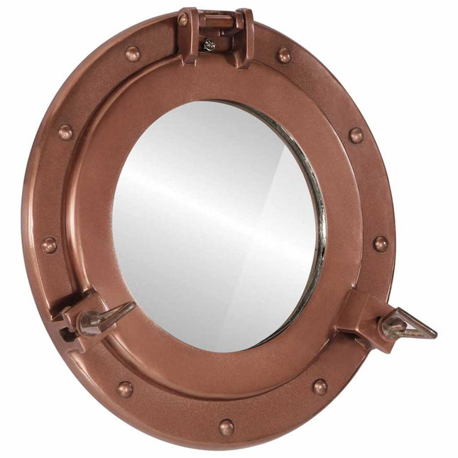 koøjespejl diam. 30 cm væghængt aluminium og glas