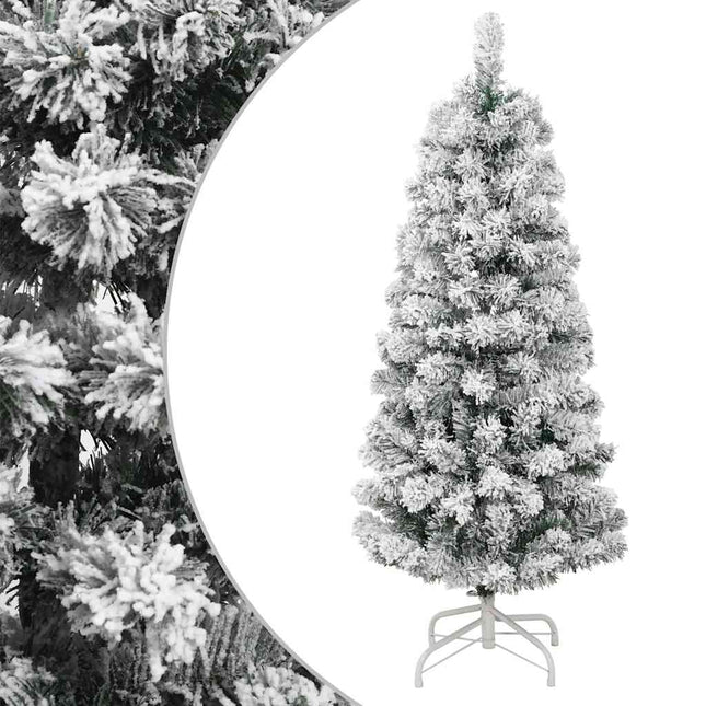 kunstigt juletræ med sne 150 cm hængslet