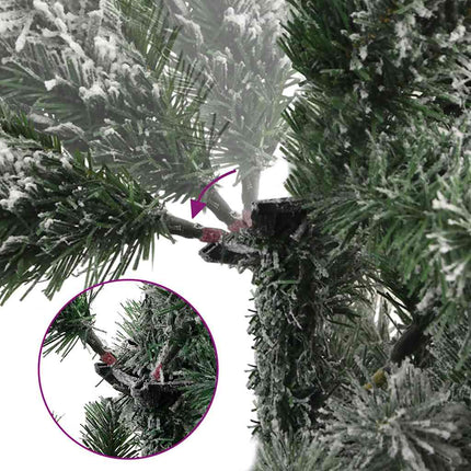 kunstigt juletræ med sne 180 cm hængslet