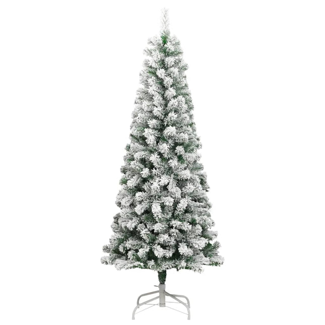 kunstigt juletræ med sne 210 cm hængslet