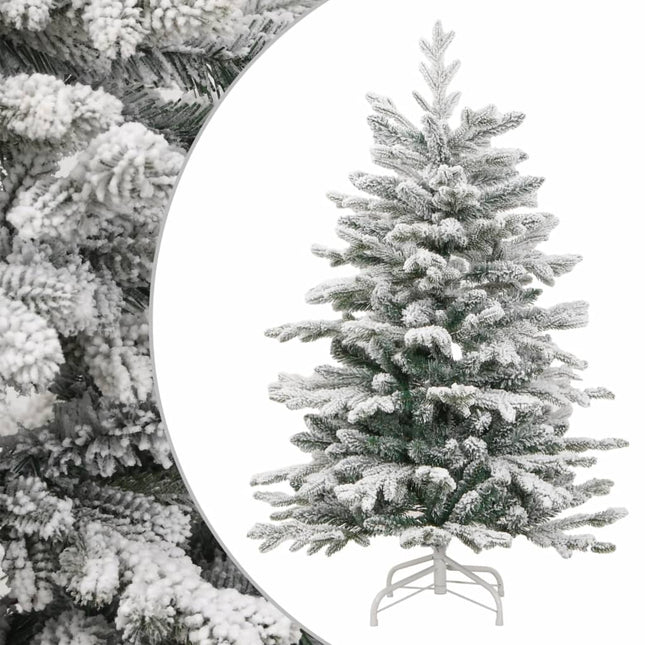 kunstigt juletræ med sne 150 cm hængslet