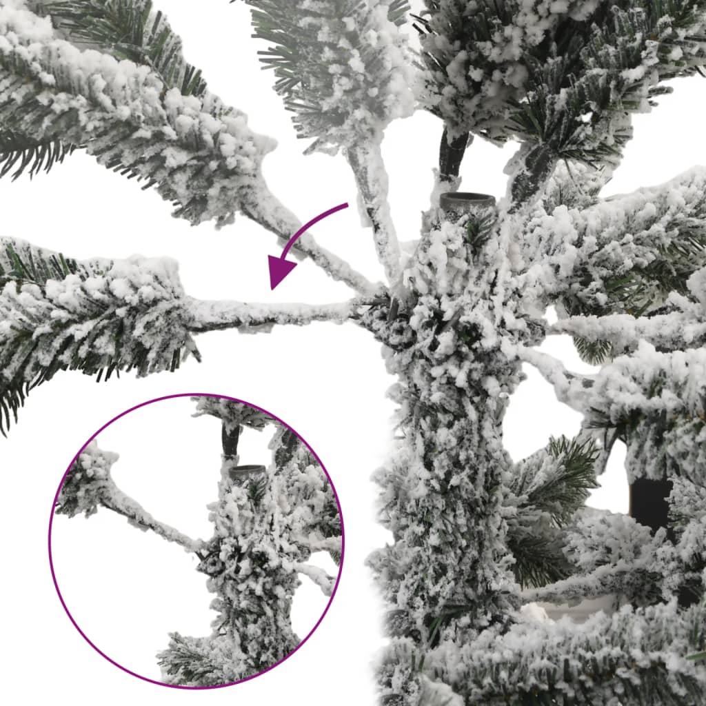 kunstigt juletræ med sne 150 cm hængslet