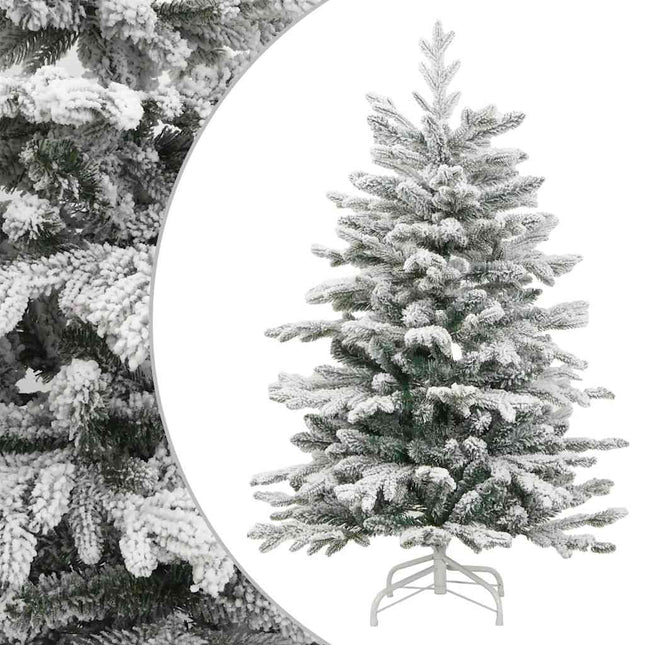 kunstigt juletræ med sne 210 cm hængslet