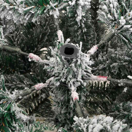 kunstigt juletræ med sne 210 cm hængslet