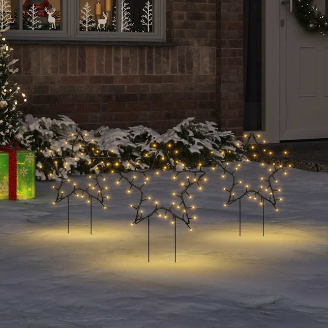 julestjerne med jordspyd 3 stk. 50 LED'er 29 cm