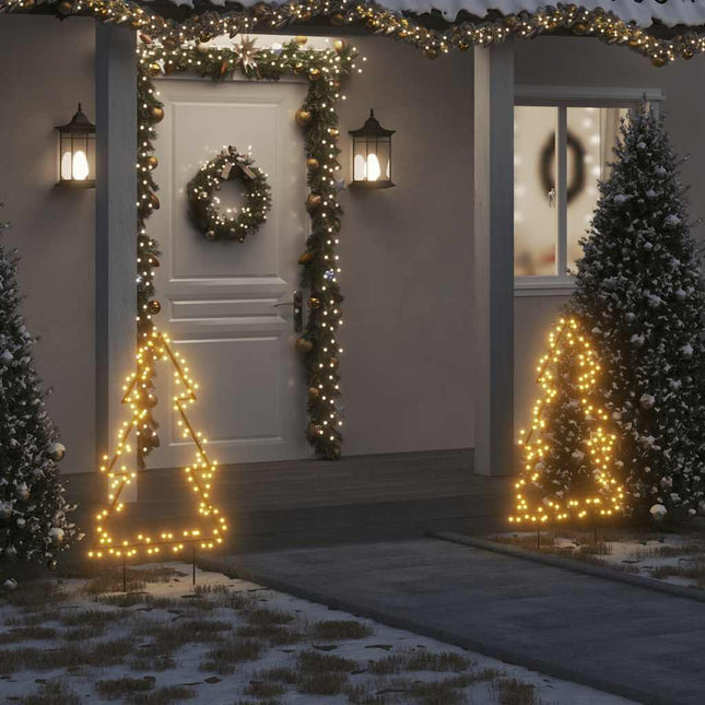 juledekoration med jordspyd juletræsfigur 115 LED'er 90 cm