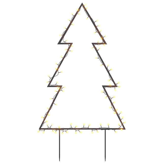 juledekoration med jordspyd juletræsfigur 80 LED'er 60 cm