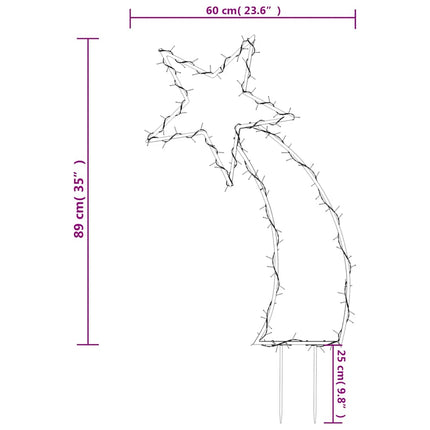 stjerneskud med jordspyd 115 LED'er 89 cm