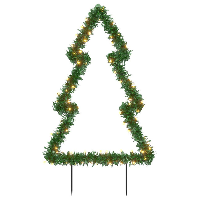 juledekoration med jordspyd juletræsfigur 80 LED'er 60 cm