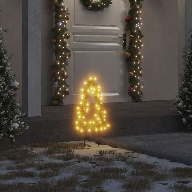 juledekoration med jordspyd juletræsform 3 stk. 50 LED'er 30 cm