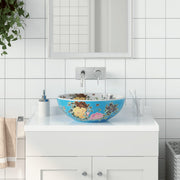 håndvask til bordplade Φ41x14 cm rund keramik flerfarvet
