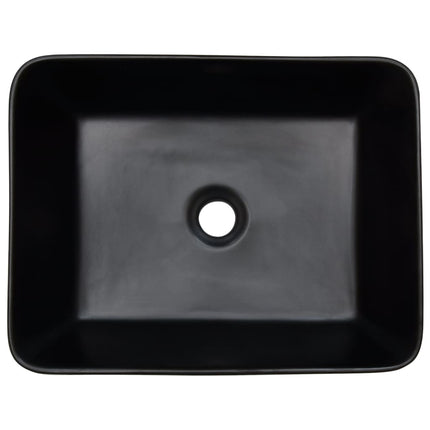 håndvask til bord 46x35,5x13 cm rektangulær keramik sort brun