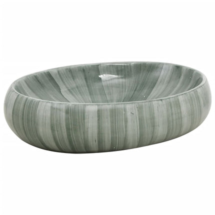håndvask til bordplade 59x40x15 cm oval keramik grøn