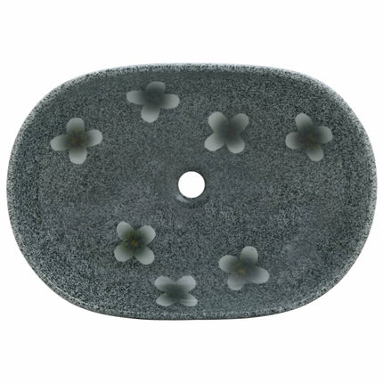 håndvask til bordplade 59x40x14 cm oval keramik blå
