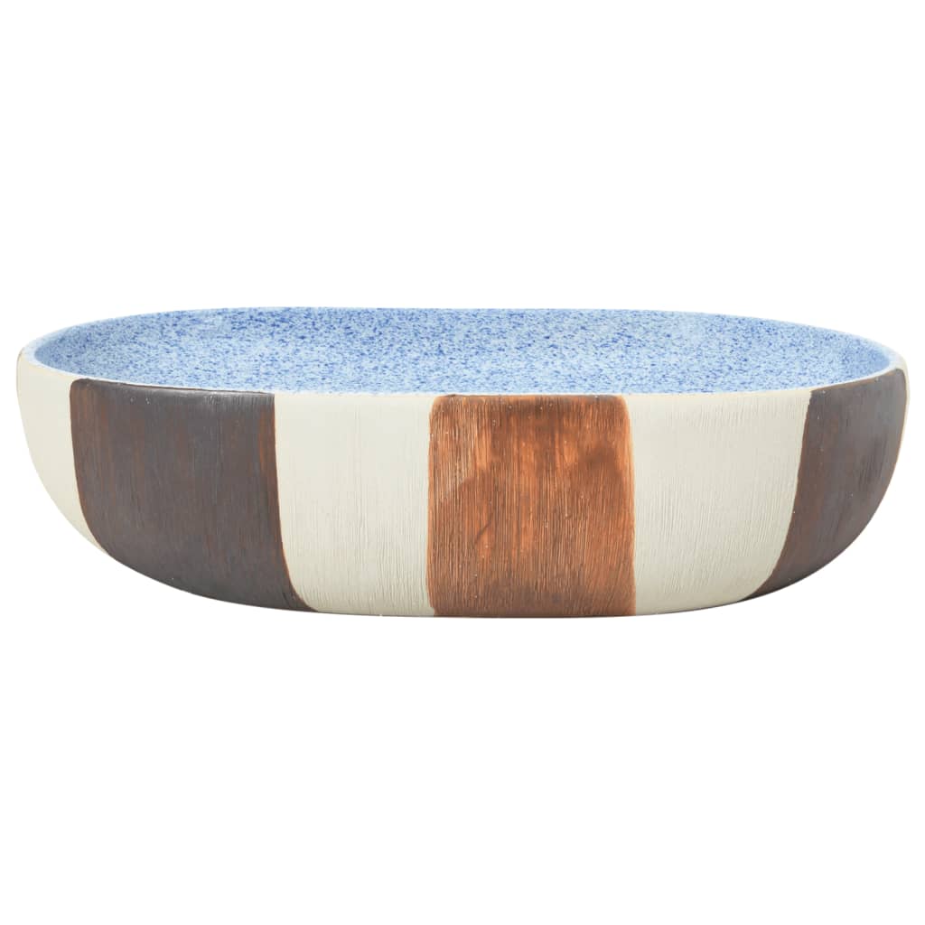 håndvask til bordplade 59x40x14 cm oval keramik flerfarvet