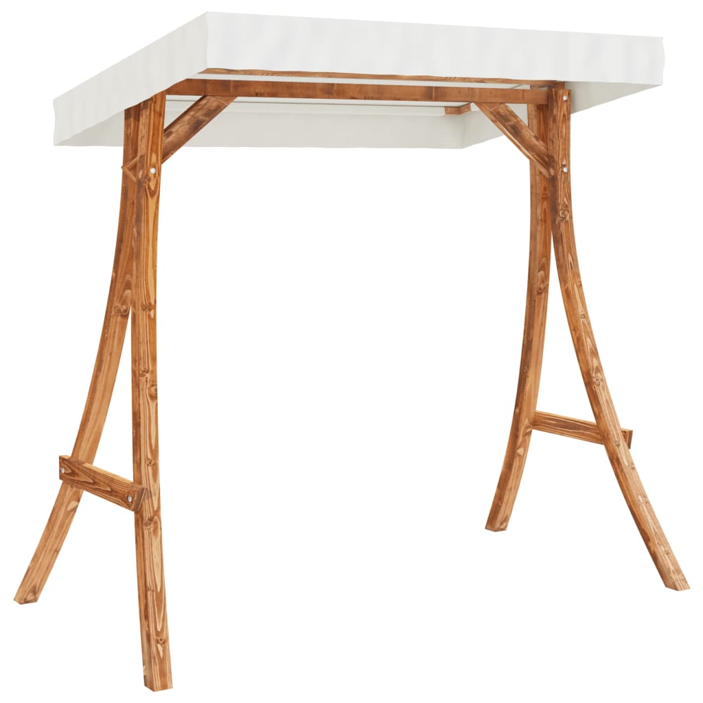 gyngeseng med baldakin massivt grantræ med teakfinish