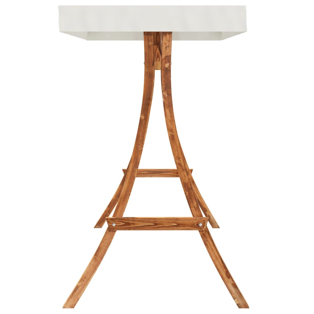 gyngeseng med baldakin massivt grantræ med teakfinish