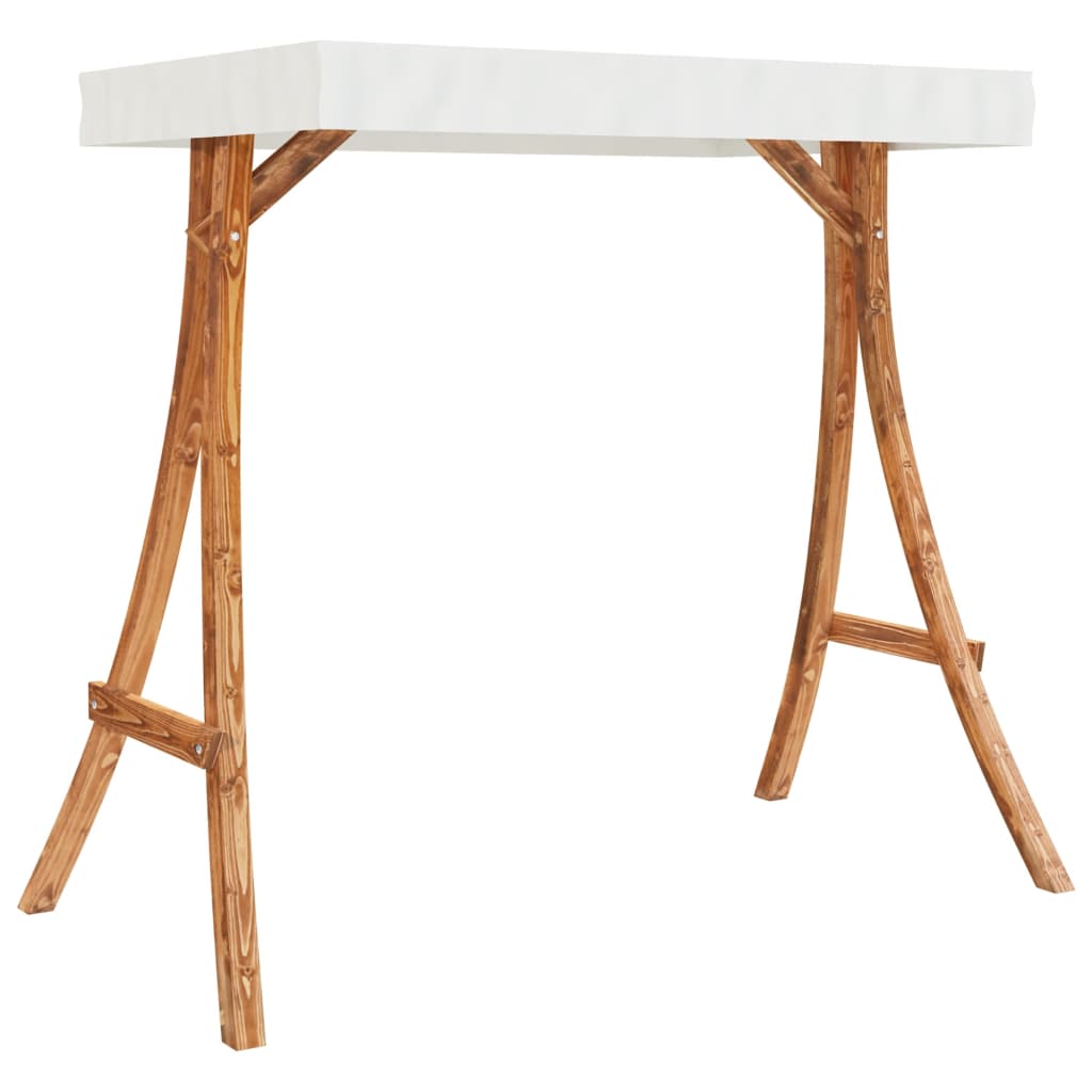 gyngeseng med baldakin massivt grantræ med teakfinish