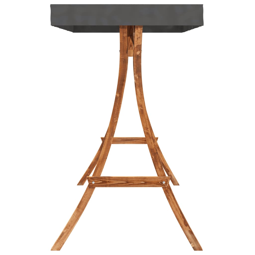 gyngeseng med baldakin massivt grantræ med teakfinish