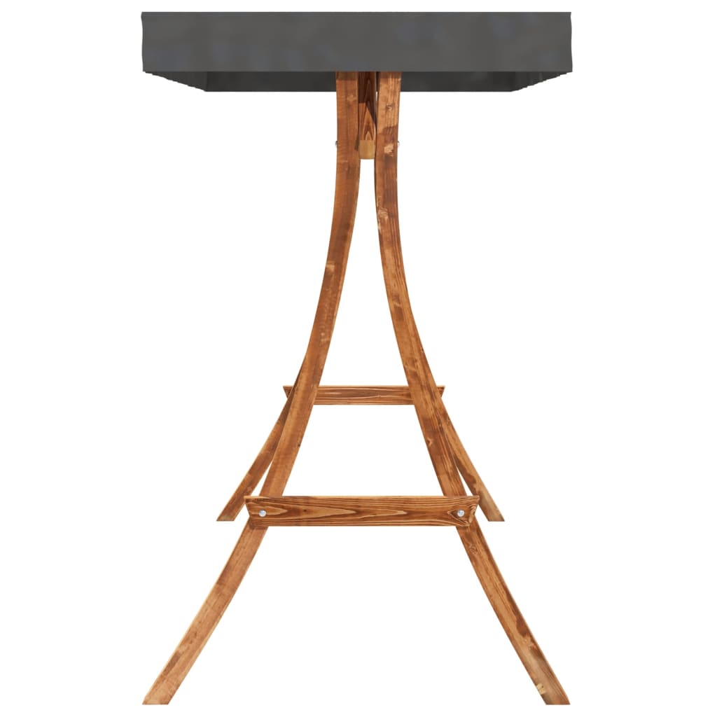 gyngebænk med baldakin massivt grantræ med teakfinish