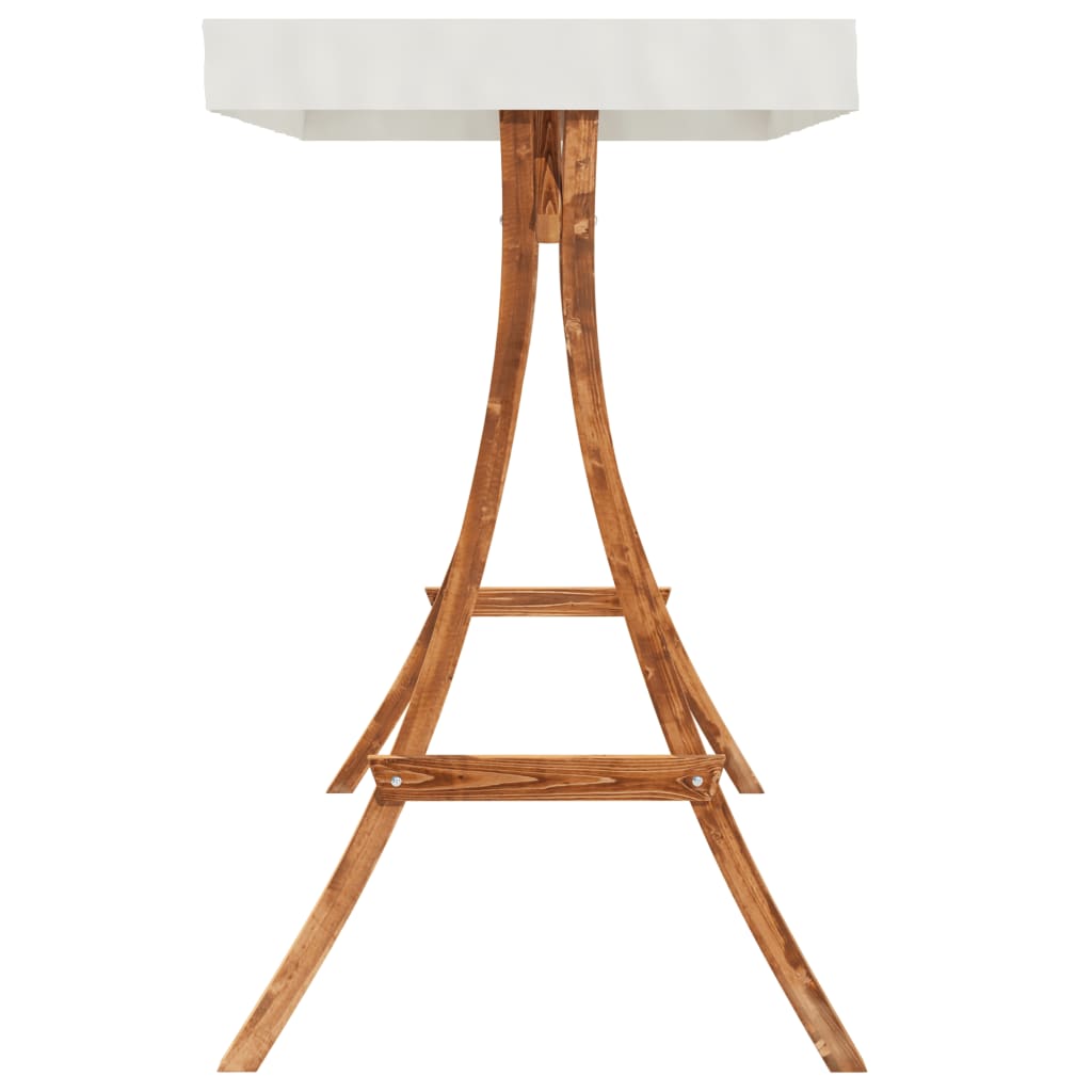 hængestol med hynde og baldakin massivt grantræ