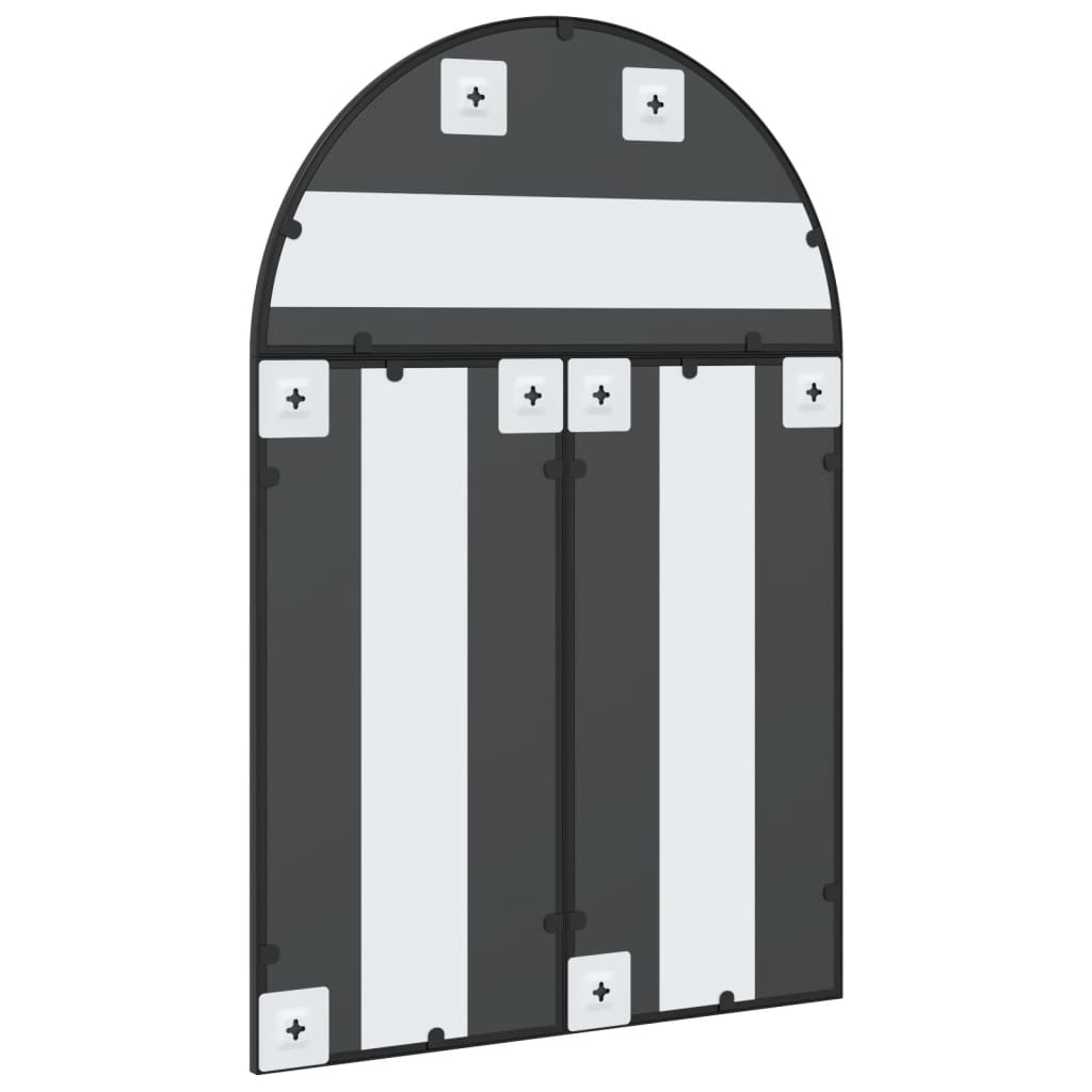vægspejl 60x90 cm buet jern sort