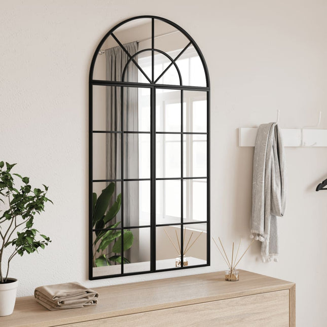 vægspejl 60x110 cm buet jern sort