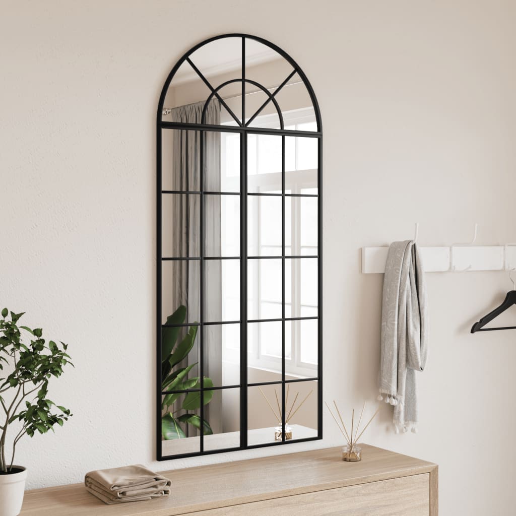 vægspejl 60x130 cm buet jern sort