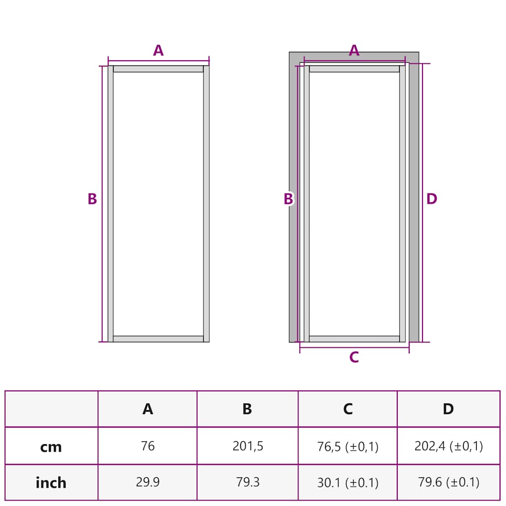 dør 76x201,5 cm hærdet glas og aluminium sort