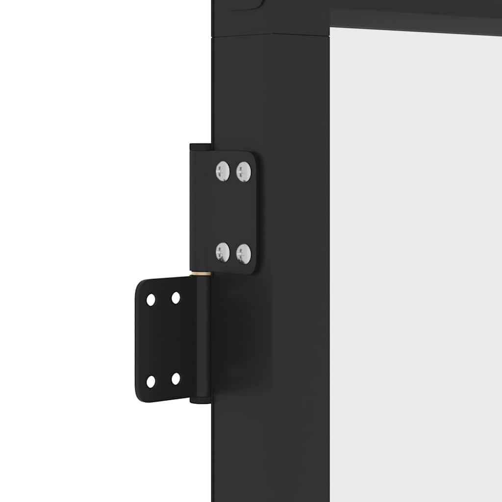 dør 93x201,5 cm hærdet glas og aluminium sort