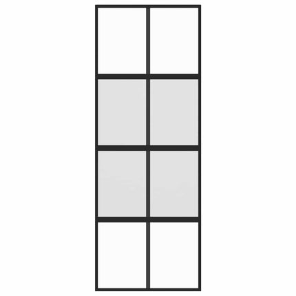skydedør 76x205 cm hærdet glas og aluminium sort