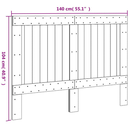 sengegavl 140x104 cm massivt fyrretræ
