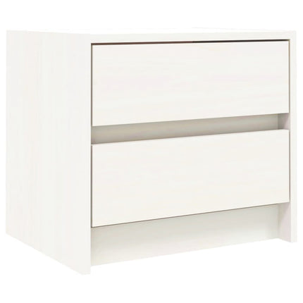 sengebord 40x31x35,5 cm massivt fyrretræ hvid