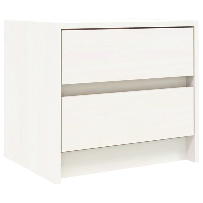 sengebord 40x31x35,5 cm massivt fyrretræ hvid