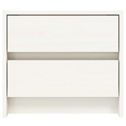 sengebord 40x31x35,5 cm massivt fyrretræ hvid