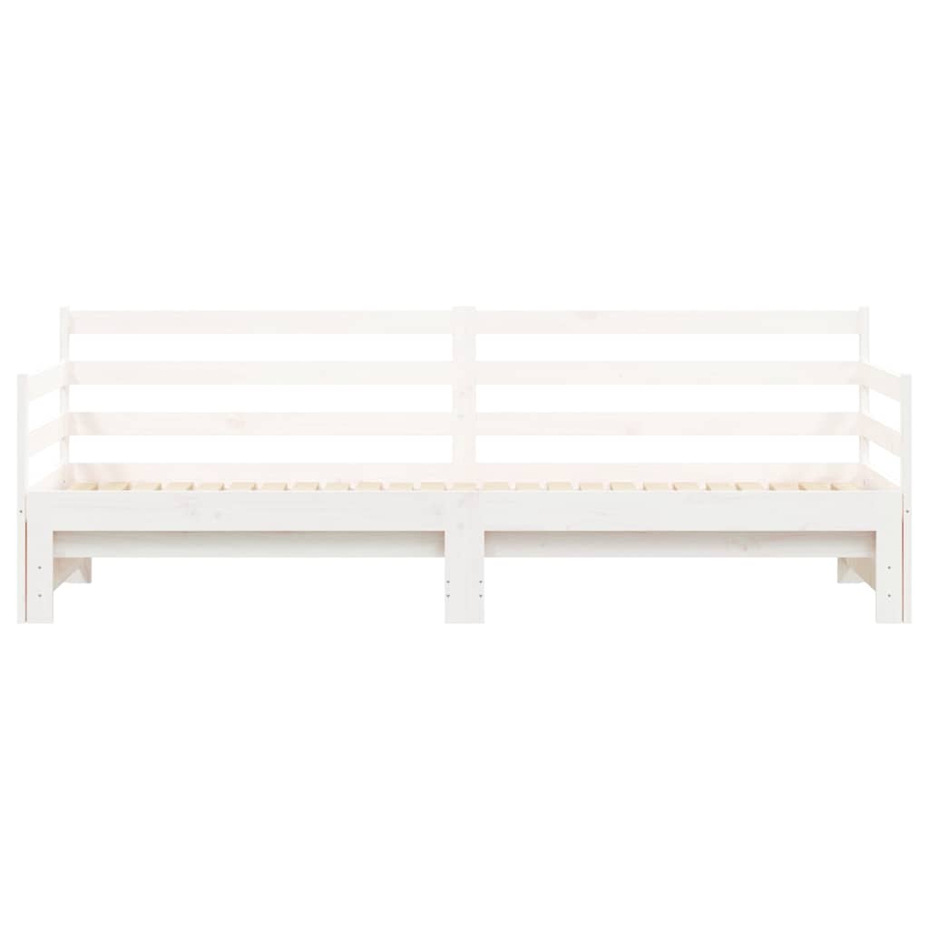daybed med udtræk 90x200 cm massivt fyrretræ hvid