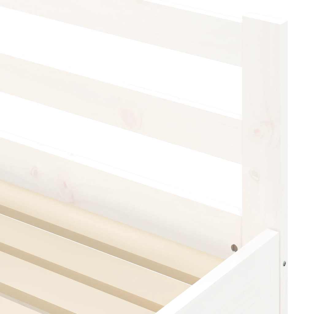 daybed med udtræk 90x200 cm massivt fyrretræ hvid