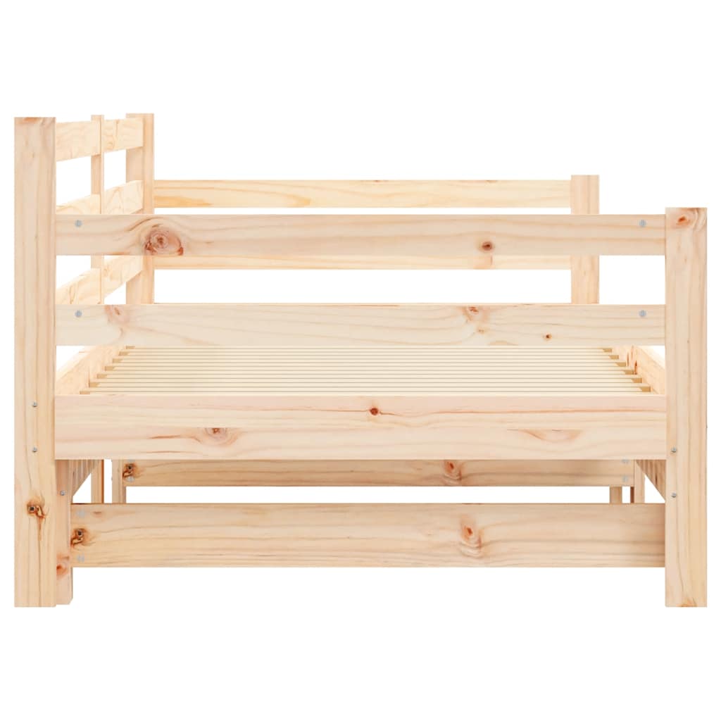 daybed med udtræk 80x200 cm massivt fyrretræ