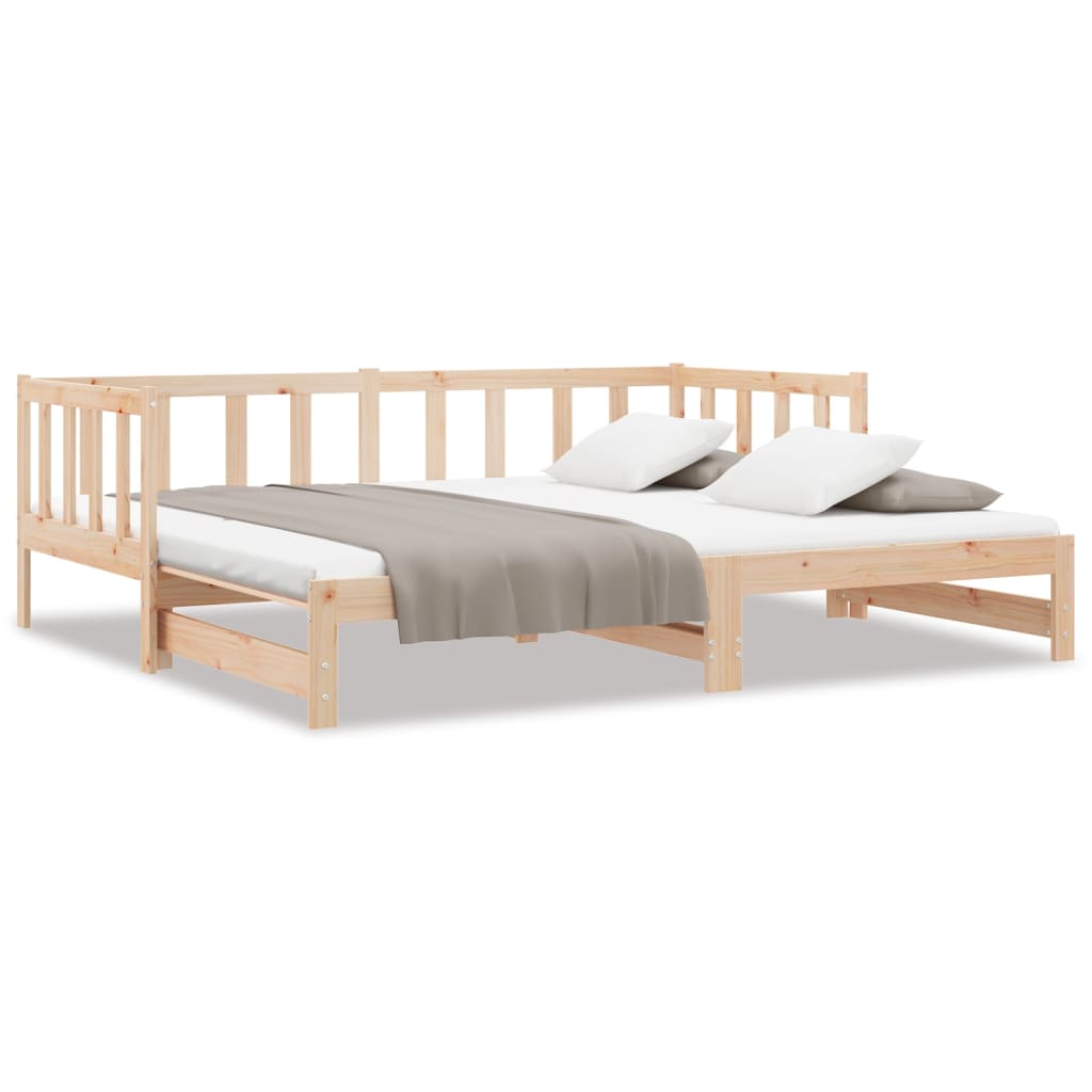 daybed med udtræk 90x190 cm massivt fyrretræ