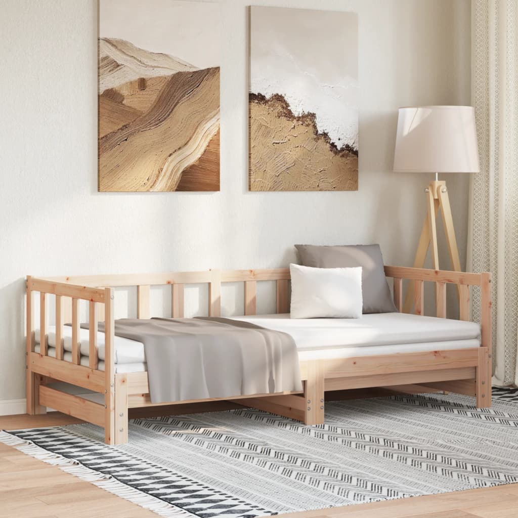 daybed med udtræk 90x190 cm massivt fyrretræ