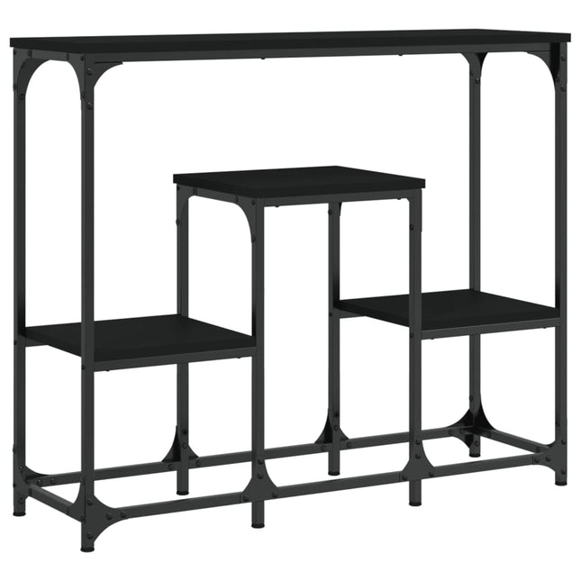konsolbord 89,5x28x76 cm konstrueret træ sort