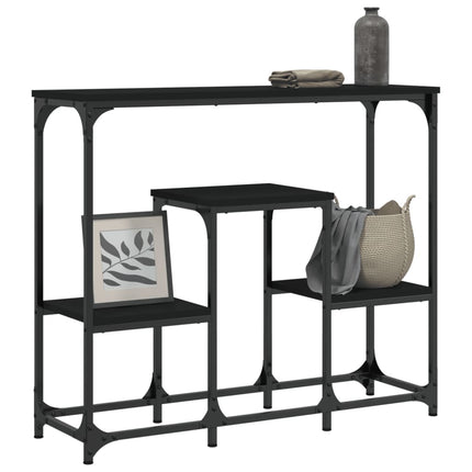 konsolbord 89,5x28x76 cm konstrueret træ sort
