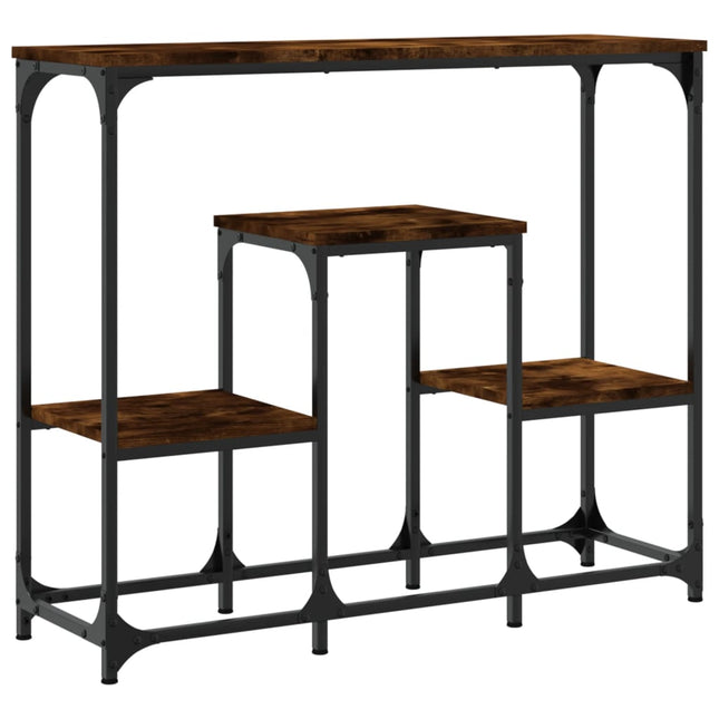 konsolbord 89,5x28x76 cm konstrueret træ røget sonoma-eg