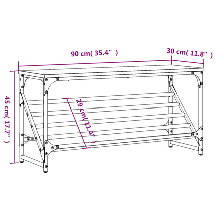 skoreol 90x30x45 cm konstrueret træ sonoma-eg