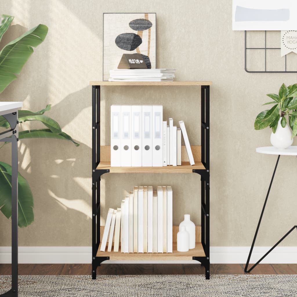 Bogreol 50 × 33 × 82 cm i konstrueret træ - sonoma-eg