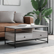 sofabord 100x51x45 cm konstrueret træ grå sonoma-eg