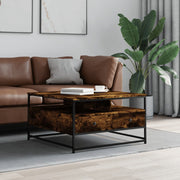 sofabord 80x80x45 cm konstrueret træ røget egetræsfarve